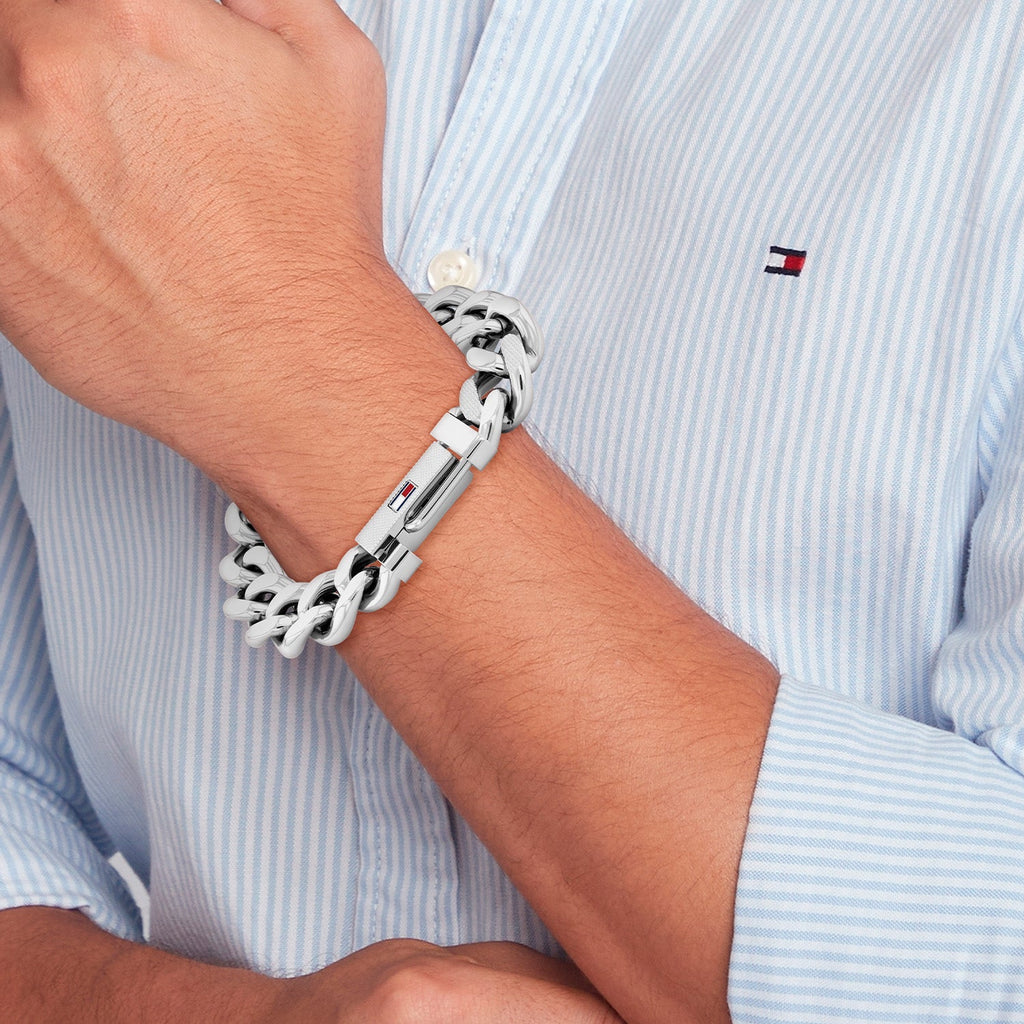Tommy Hilfiger Zilverkleurige Herenarmband TJ2790637 - detailfoto 1