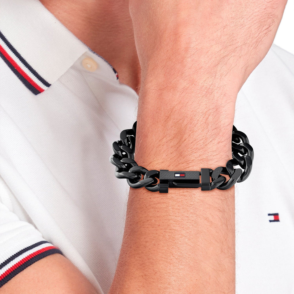 Tommy Hilfiger Zwarte Herenarmband TJ2790639 - detailfoto 1
