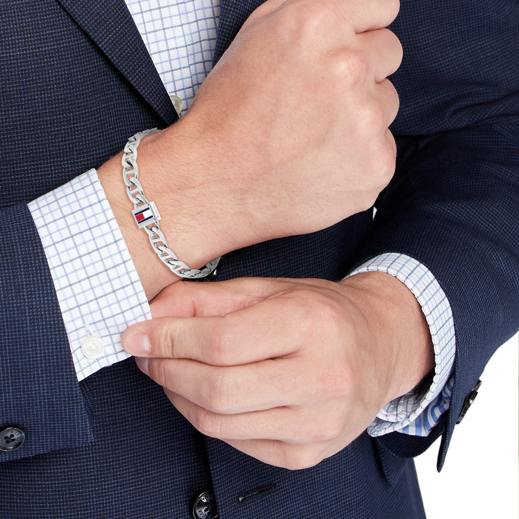 Tommy Hilfiger Zilverkleurige Herenarmband TJ2790645 - detailfoto 1