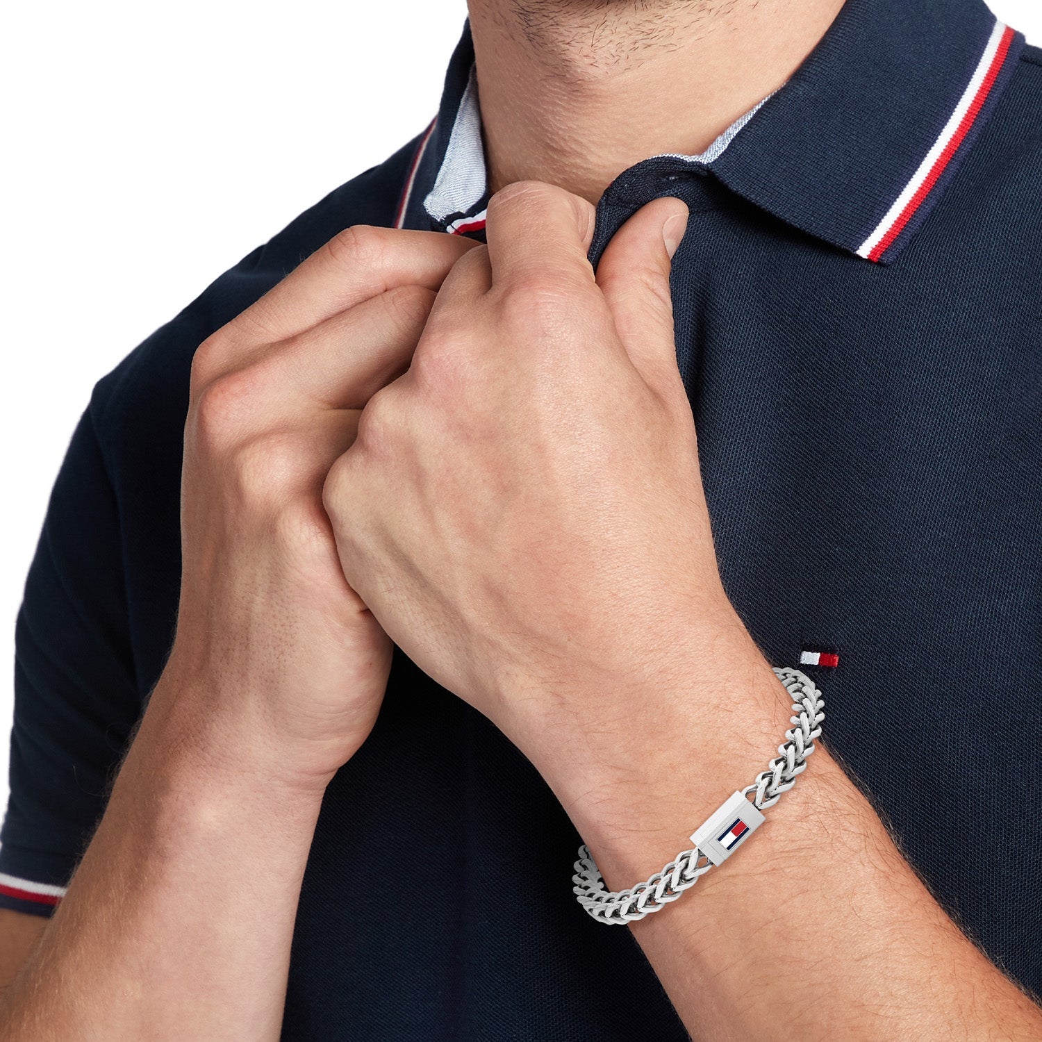 Tommy Hilfiger Zilverkleurige Herenarmband TJ2790647 - detailfoto 1