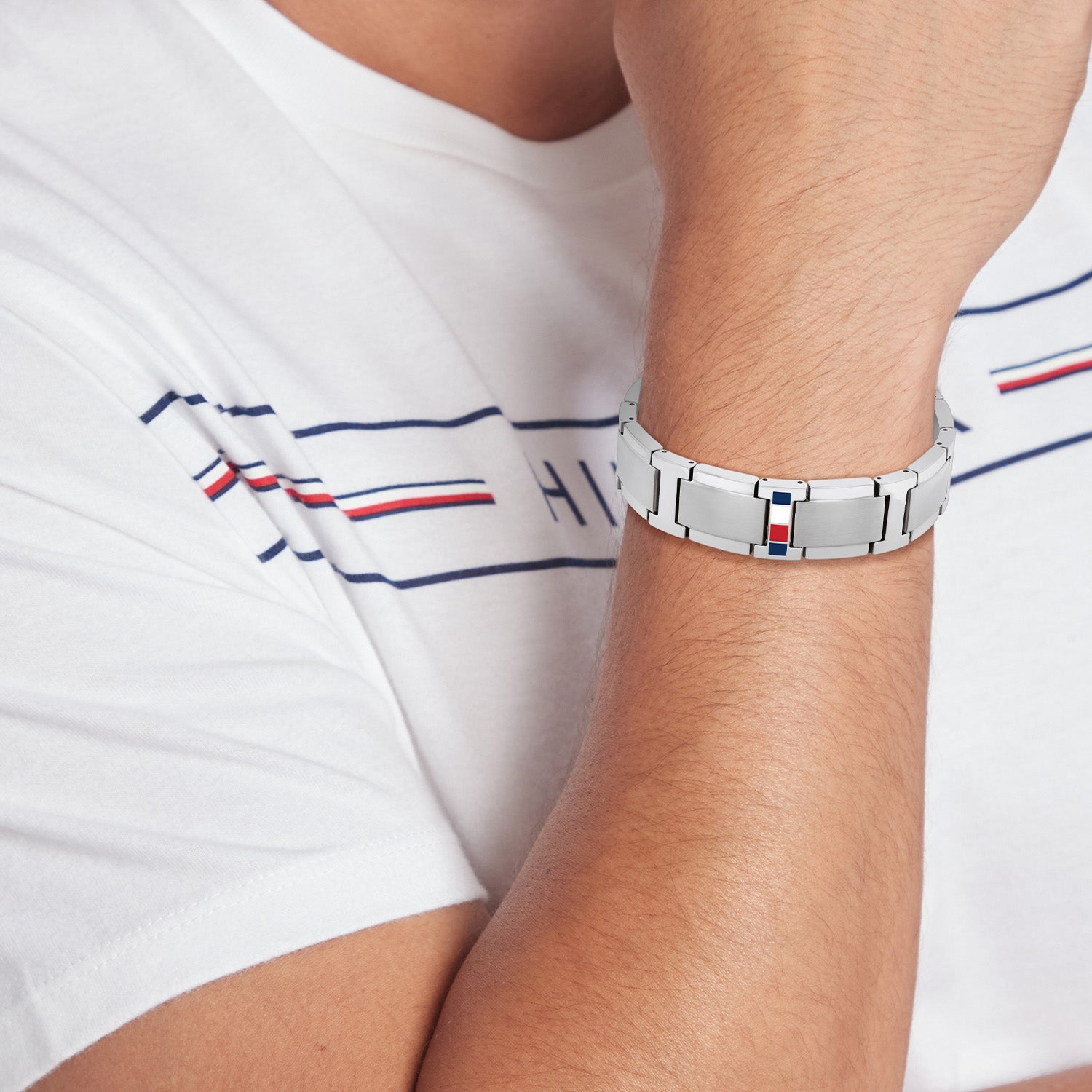 Tommy Hilfiger Zilverkleurige Herenarmband TJ2790657 - detailfoto 1