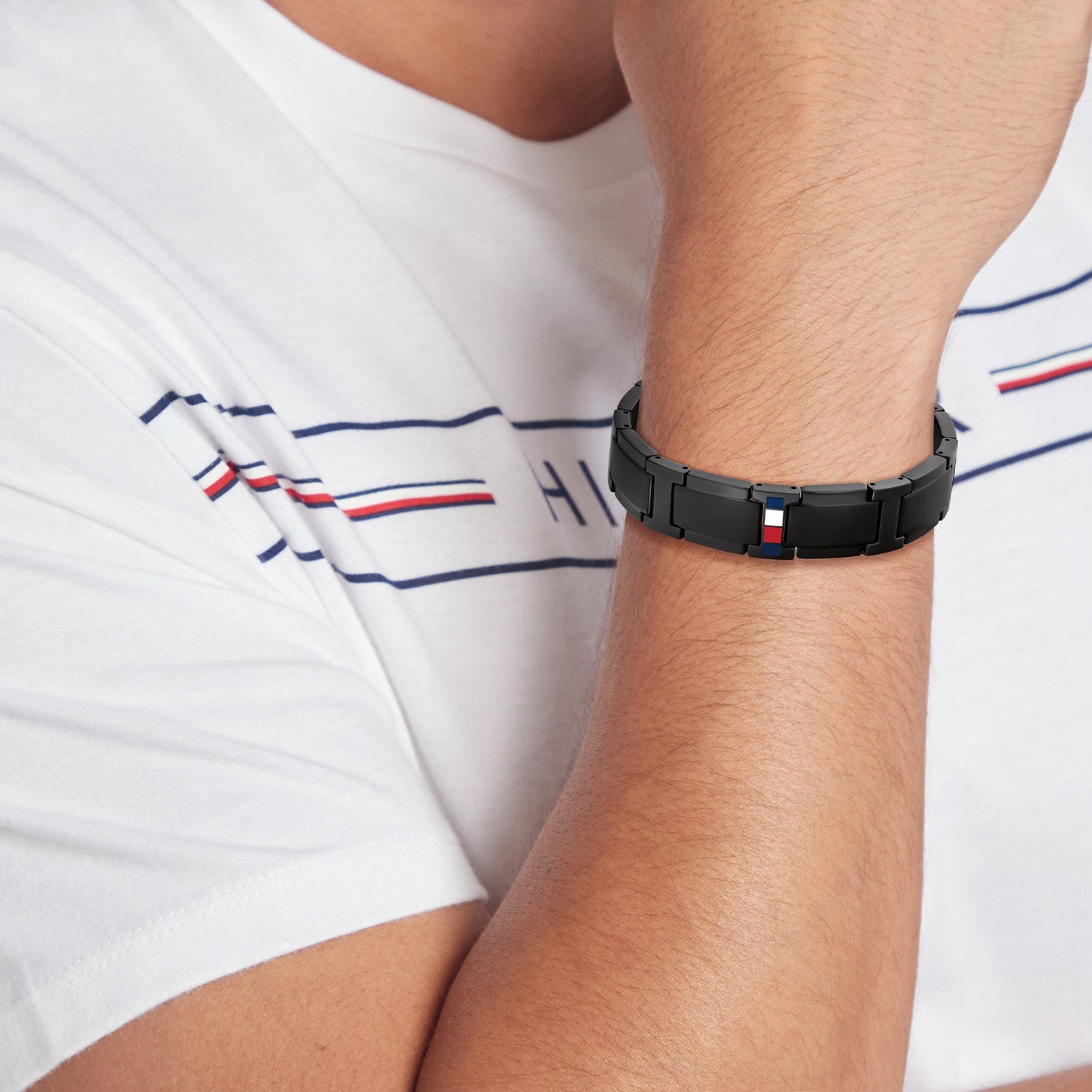 Tommy Hilfiger Zwarte Herenarmband TJ2790659 - detailfoto 1