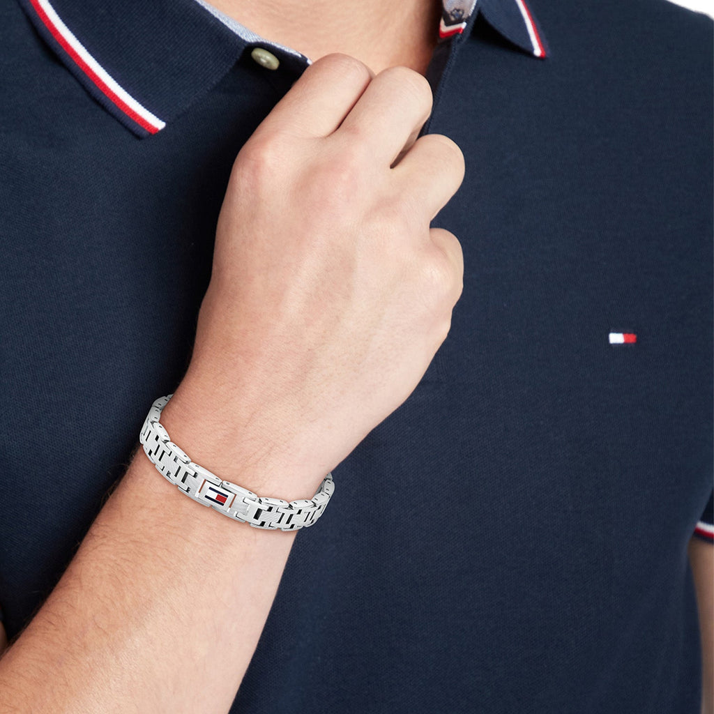 Tommy Hilfiger Zilverkleurige Herenarmband TJ2790682 - detailfoto 1