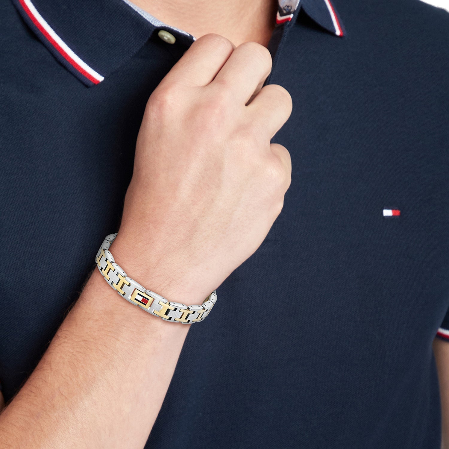 Tommy Hilfiger Bicolor Herenarmband TJ2790683 - detailfoto 1
