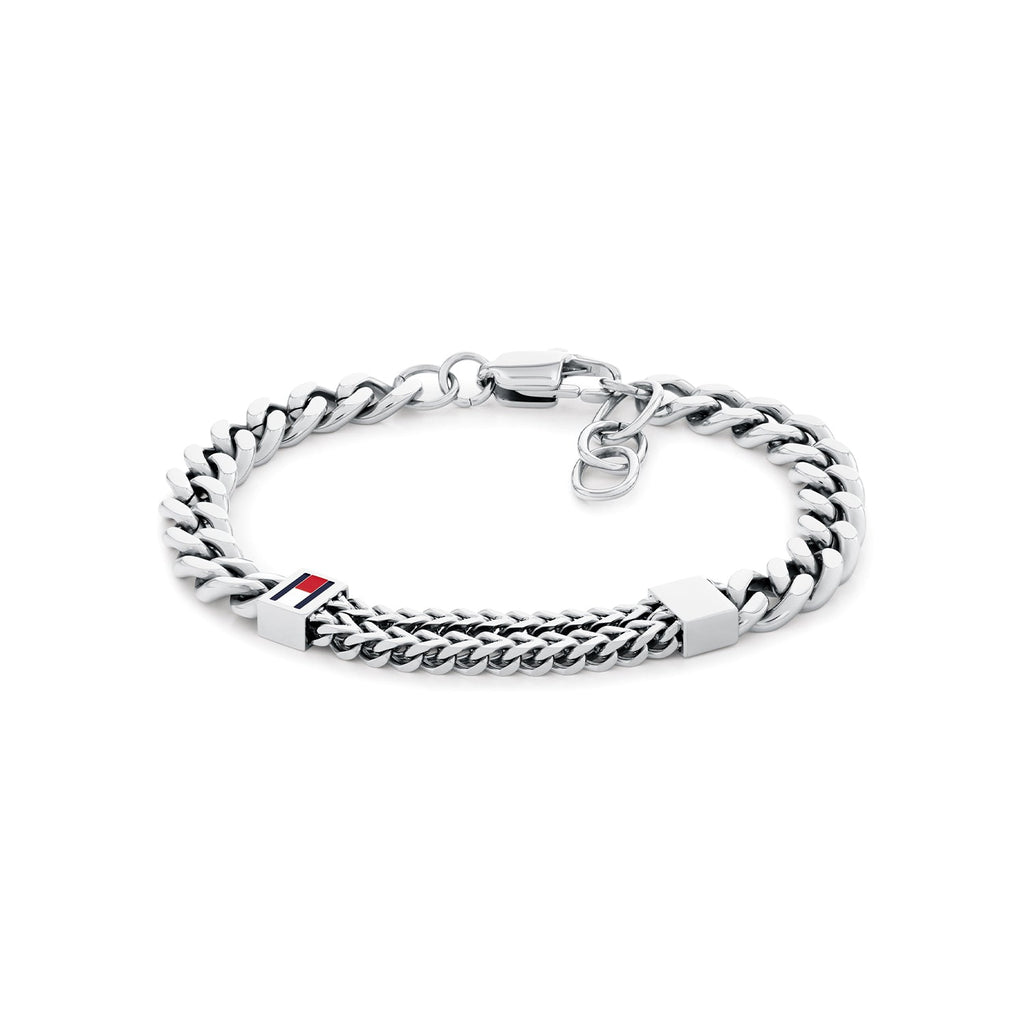 Tommy Hilfiger Double Chain Zilverkleurige Herenarmband TJ2790729 - productfoto