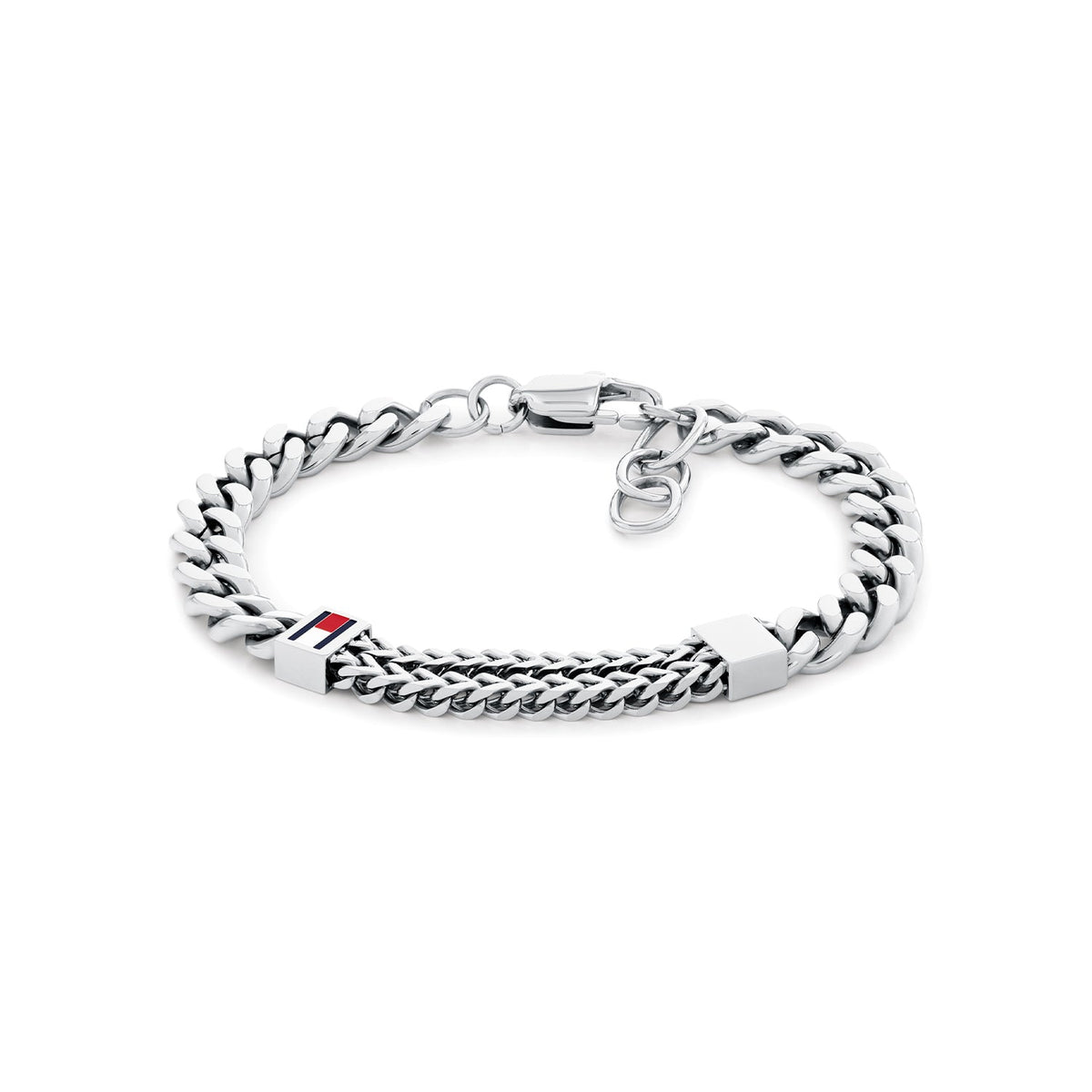 Tommy Hilfiger Double Chain Zilverkleurige Herenarmband TJ2790729 - productfoto