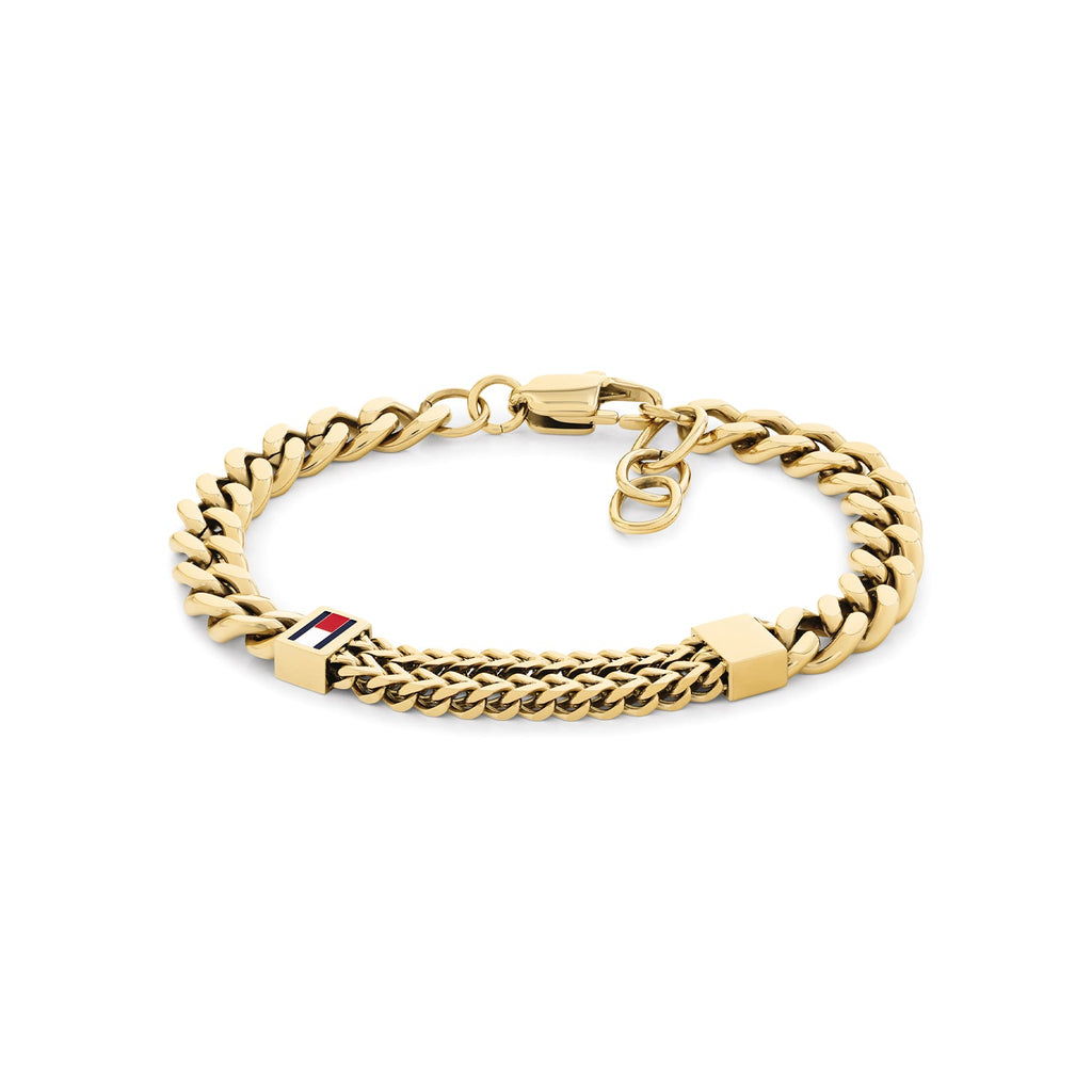 Tommy Hilfiger Double Chain Goudkleurige Herenarmband TJ2790730 - productfoto