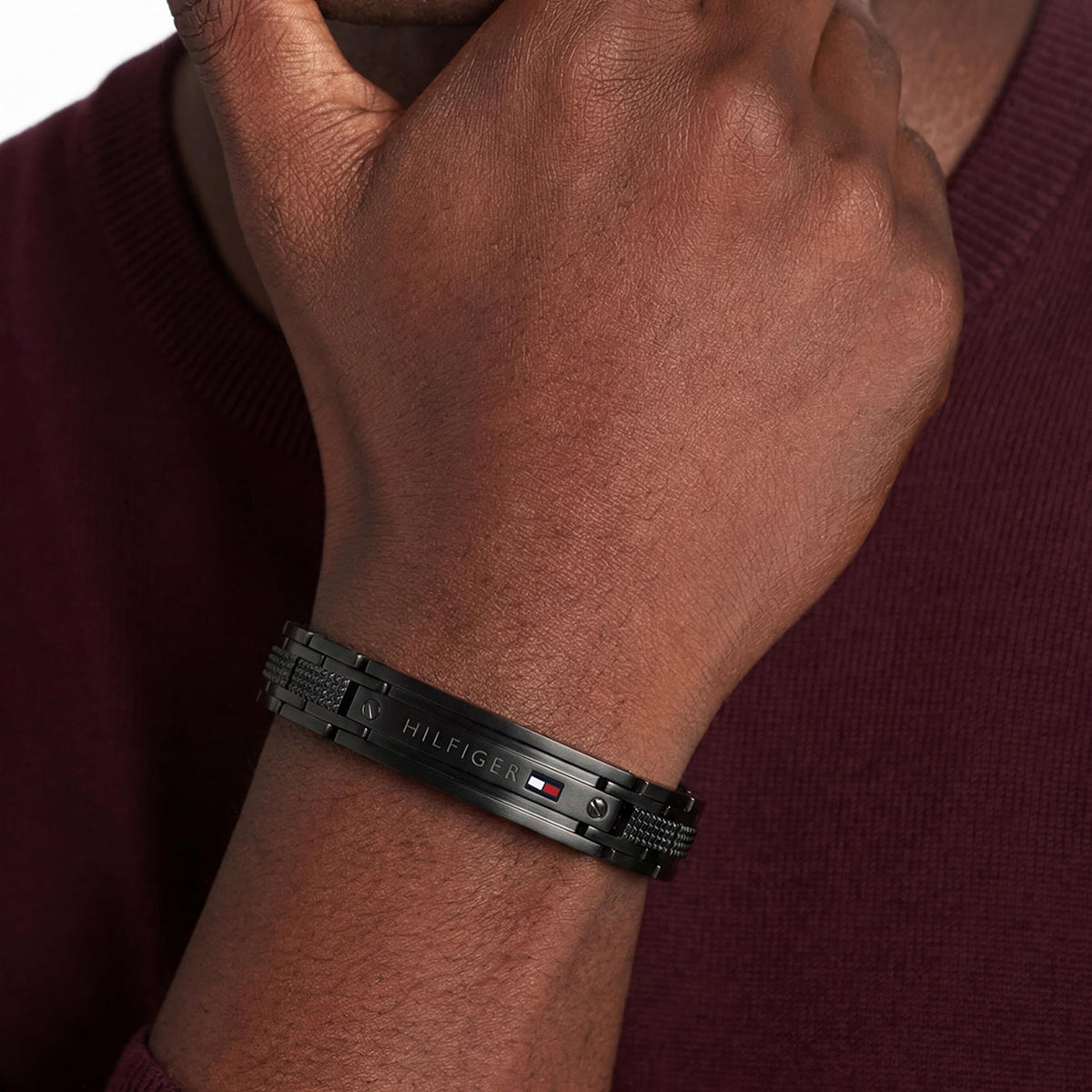 Tommy Hilfiger Oxford Zwarte Herenarmband TJ2790732 - detailfoto 1
